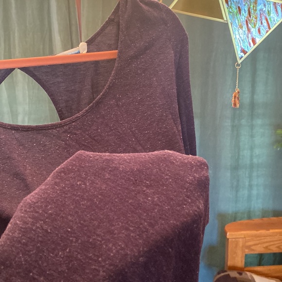 2️⃣ for 1️⃣ Open Back Long Sleeve Tops  |  Anthro | Marled Grey & Purple - Picture 6 of 6